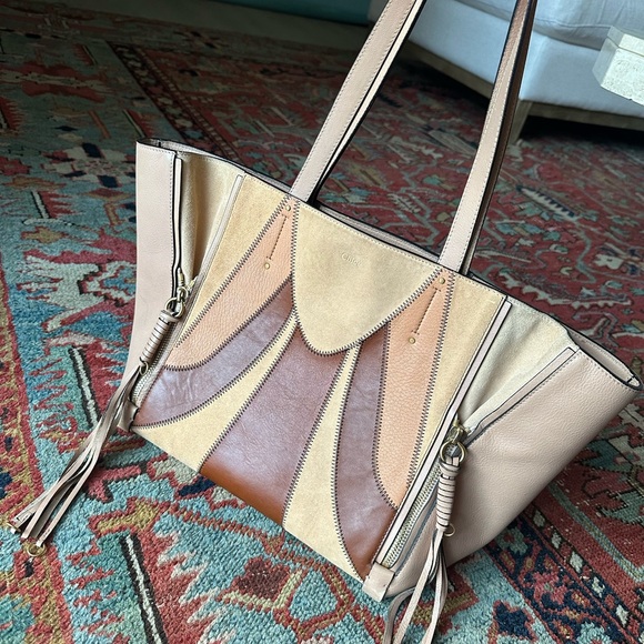 Chic Multicolor Leather Tote Bag - Picture 4 of 4